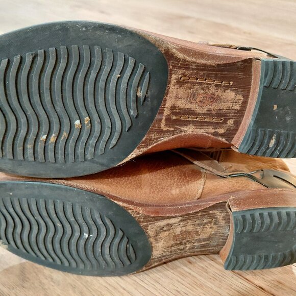 Ugg Womens Channing Tall Brown Leather Riding Boots Western Buckle Zipper Size 8 - Picture 8 of 8